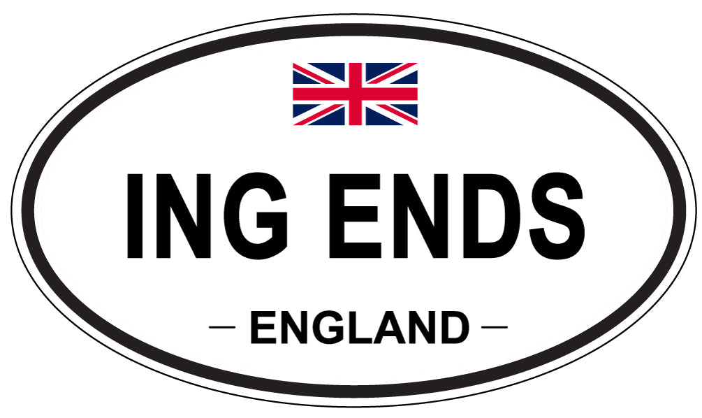 ING ENDS, ENGLAND - Oval Sticker