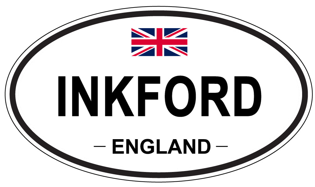 INKFORD, ENGLAND - Oval Sticker