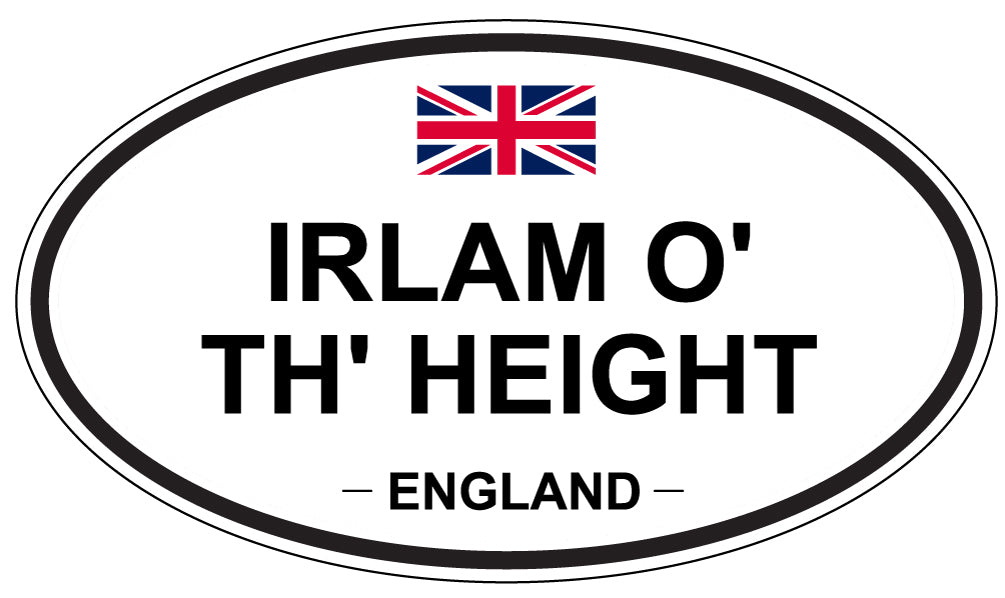 IRLAM O' TH' HEIGHT, ENGLAND - Oval Sticker