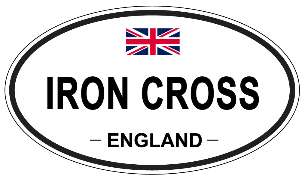 IRON CROSS, ENGLAND - Oval Sticker
