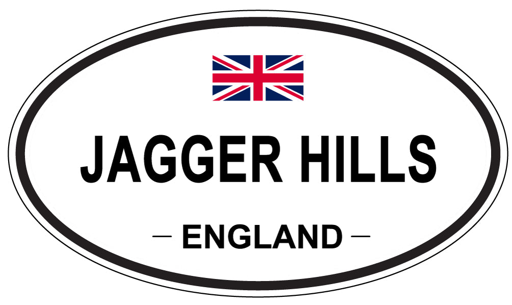 JAGGER HILLS, ENGLAND - Oval Sticker