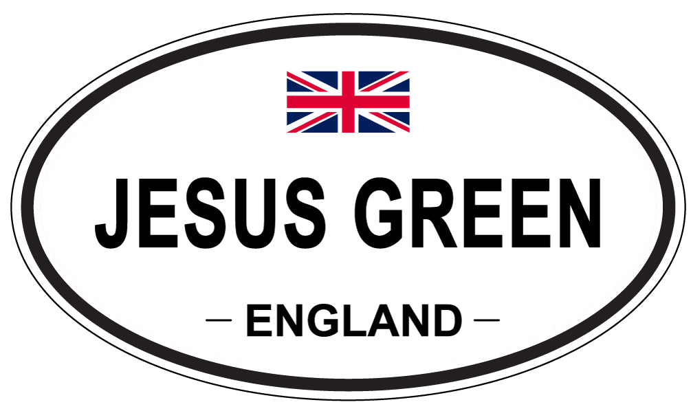 JESUS GREEN, ENGLAND - Oval Sticker