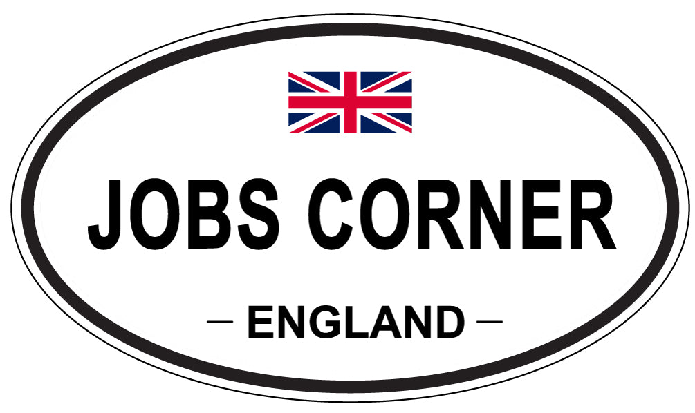 JOBS CORNER, England - Oval Magnet
