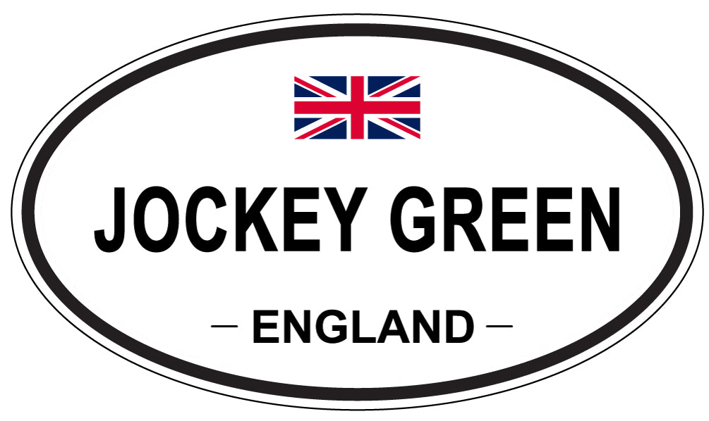 JOCKEY GREEN, ENGLAND - Oval Sticker