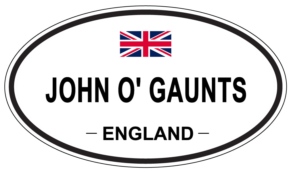 JOHN O' GAUNTS, ENGLAND - Oval Sticker
