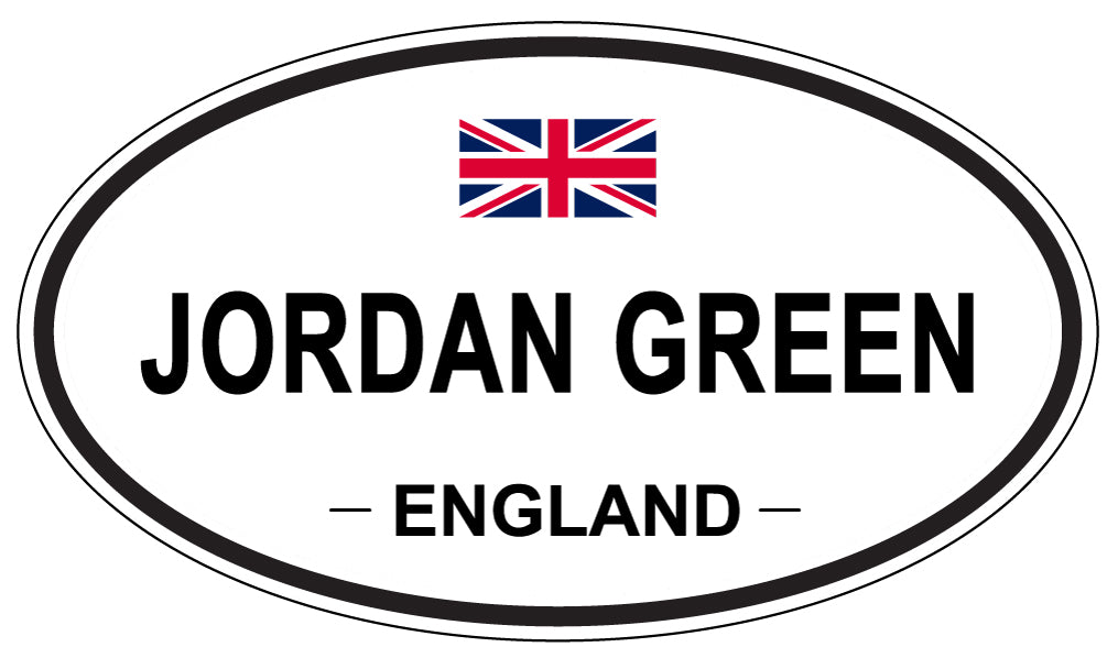 JORDAN GREEN, ENGLAND - Oval Sticker