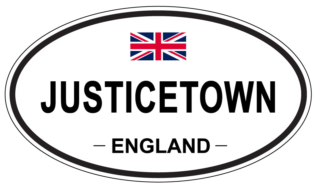 JUSTICETOWN, ENGLAND - Oval Sticker