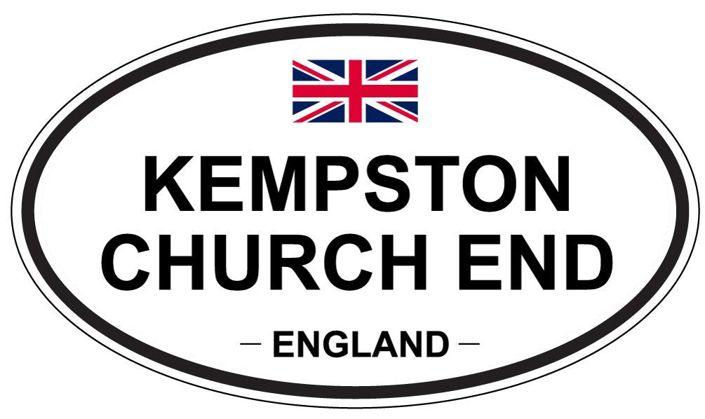 KEMPSTON CHURCH END, ENGLAND - Oval Sticker