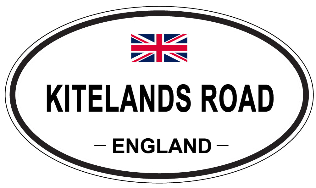 KITELANDS ROAD, ENGLAND - Oval Sticker