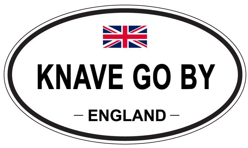 KNAVE GO BY, England - Oval Magnet