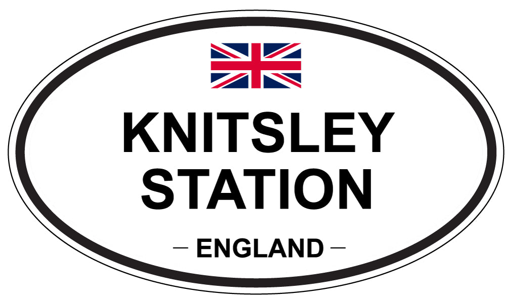 KNITSLEY STATION, England - Oval Magnet