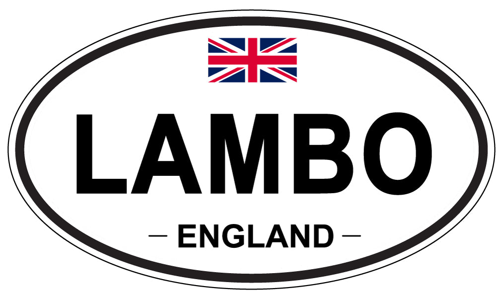 LAMBO, ENGLAND - Oval Sticker