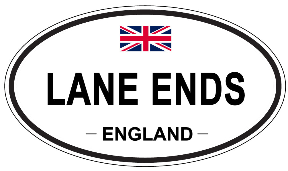 LANE ENDS, ENGLAND - Oval Sticker