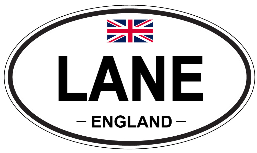 LANE, ENGLAND - Oval Sticker