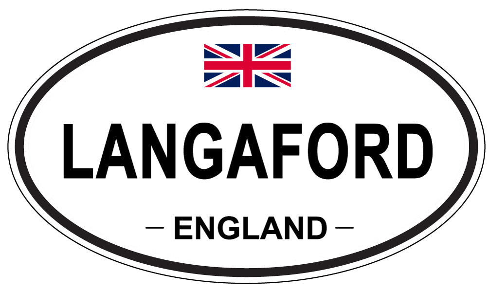 LANGAFORD, ENGLAND - Oval Sticker