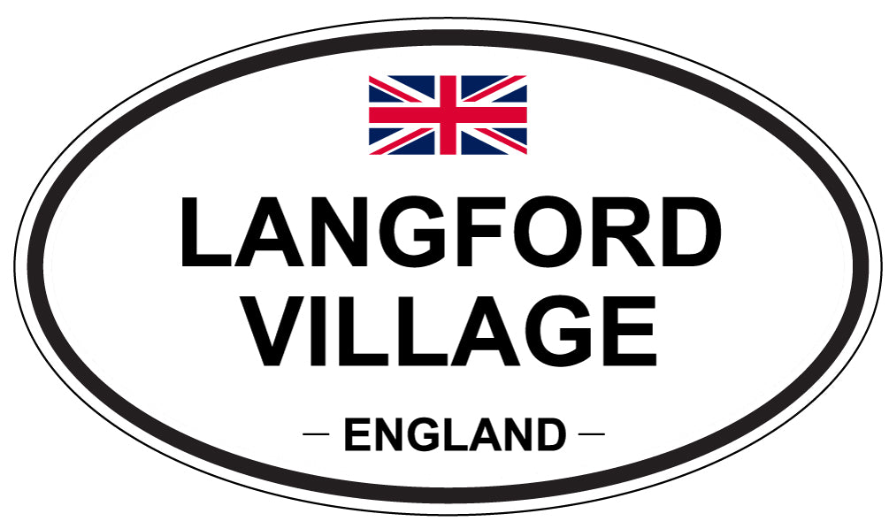 LANGFORD VILLAGE, ENGLAND - Oval Sticker