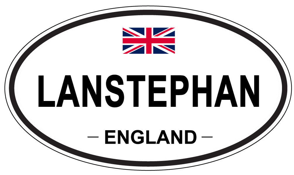 LANSTEPHAN, ENGLAND - Oval Sticker