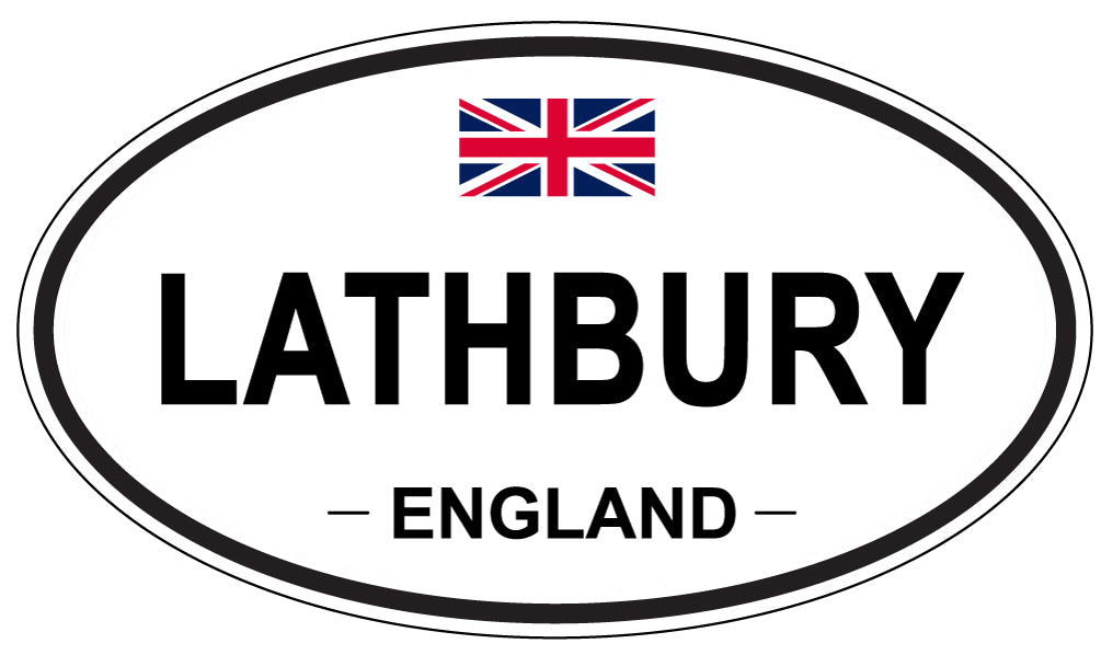 LATHBURY, ENGLAND - Oval Sticker