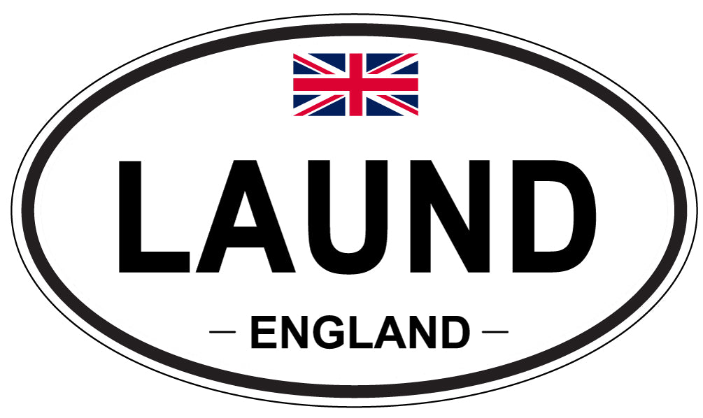 LAUND, ENGLAND - Oval Sticker