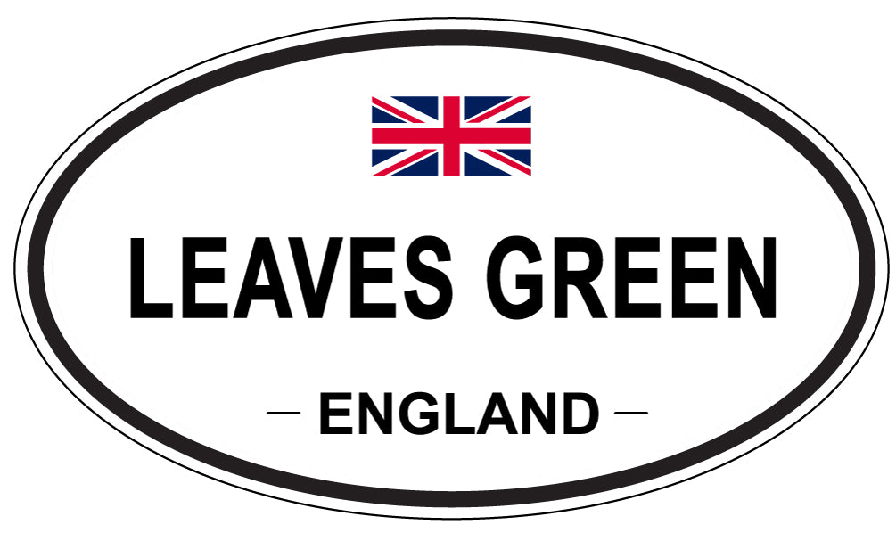 LEAVES GREEN, ENGLAND - Oval Sticker