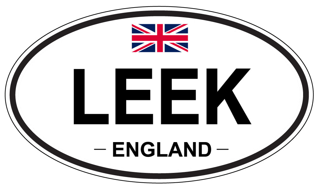 LEEK, ENGLAND - Oval Sticker