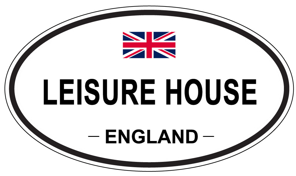 LEISURE HOUSE, ENGLAND - Oval Sticker