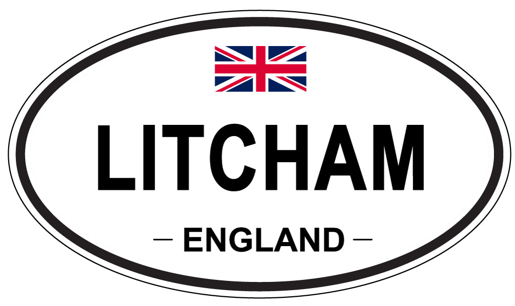 LITCHAM, ENGLAND - Oval Sticker