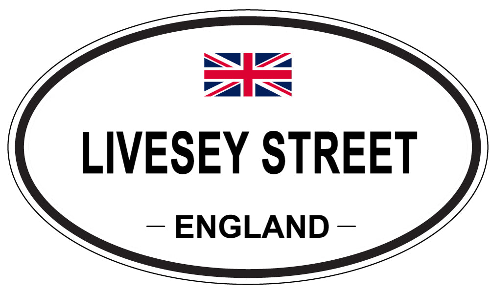 LIVESEY STREET, ENGLAND - Oval Sticker