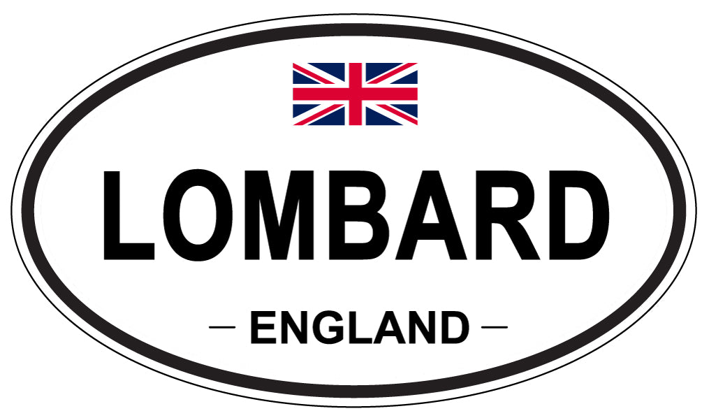 LOMBARD, ENGLAND - Oval Sticker