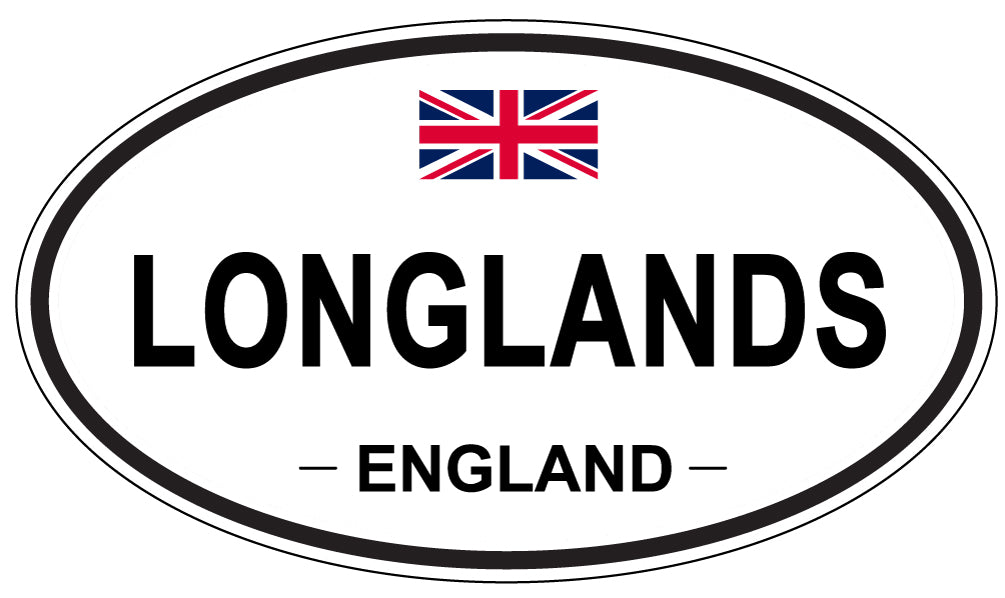 LONGLANDS, ENGLAND - Oval Sticker
