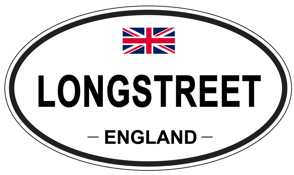 LONGSTREET, ENGLAND - Oval Sticker
