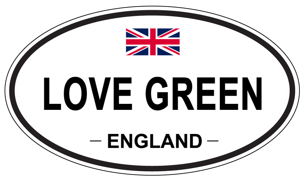LOVE GREEN, England - Oval Magnet