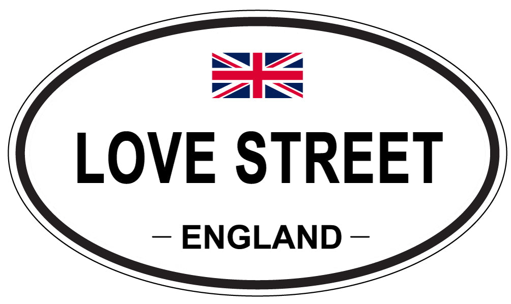LOVE STREET, England - Oval Magnet