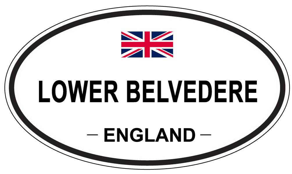 LOWER BELVEDERE, ENGLAND - Oval Sticker