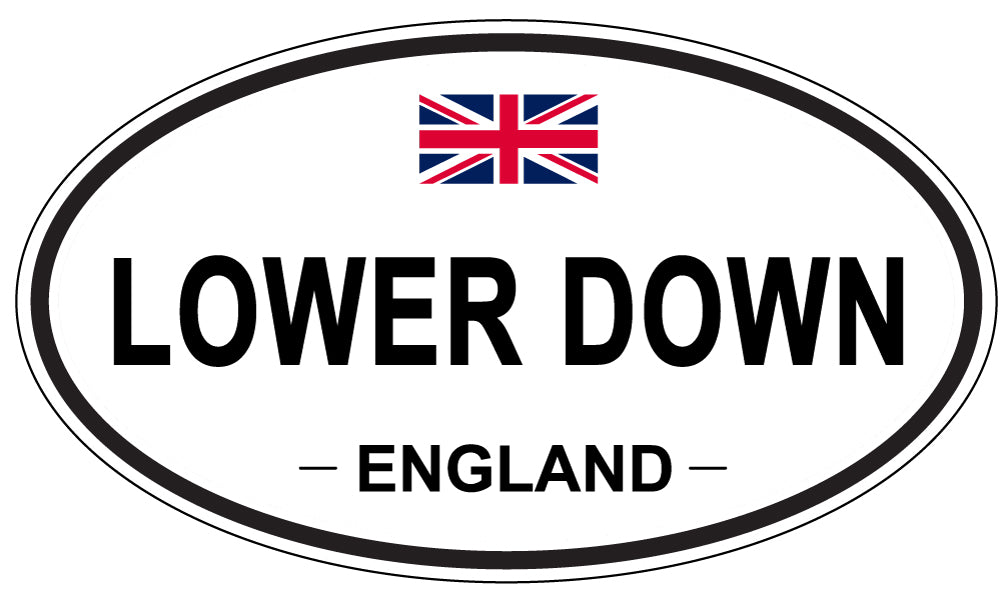 LOWER DOWN, ENGLAND - Oval Sticker