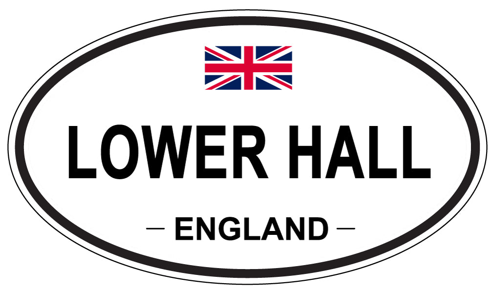 LOWER HALL, ENGLAND - Oval Sticker