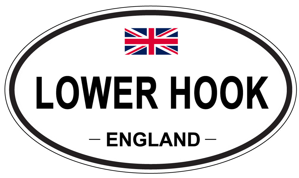 LOWER HOOK, ENGLAND - Oval Sticker