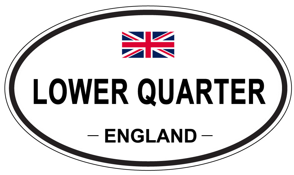 LOWER QUARTER, ENGLAND - Oval Sticker