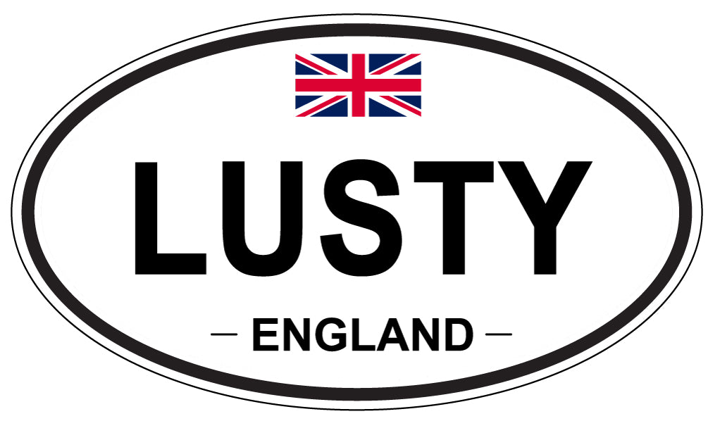 LUSTY, England - Oval Magnet