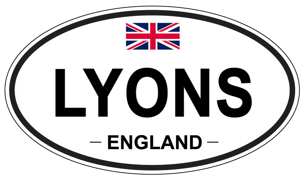 LYONS, ENGLAND - Oval Sticker