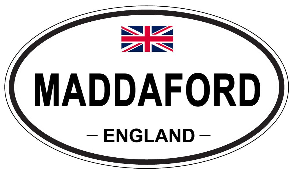MADDAFORD, ENGLAND - Oval Sticker