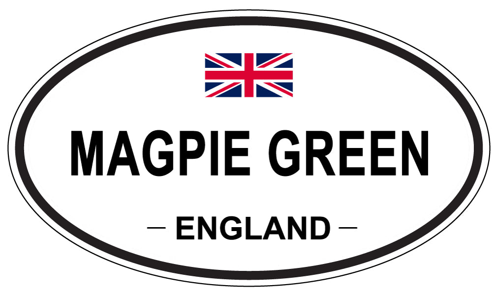 MAGPIE GREEN, ENGLAND - Oval Sticker