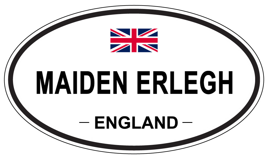 MAIDEN ERLEGH, ENGLAND - Oval Sticker