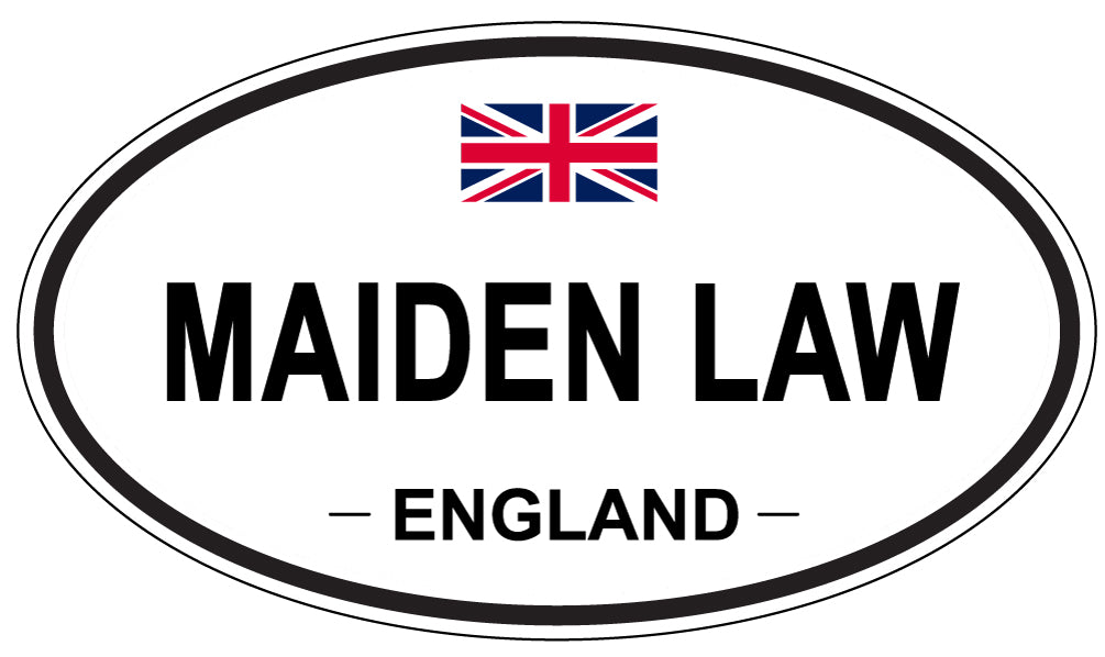 MAIDEN LAW, ENGLAND - Oval Sticker