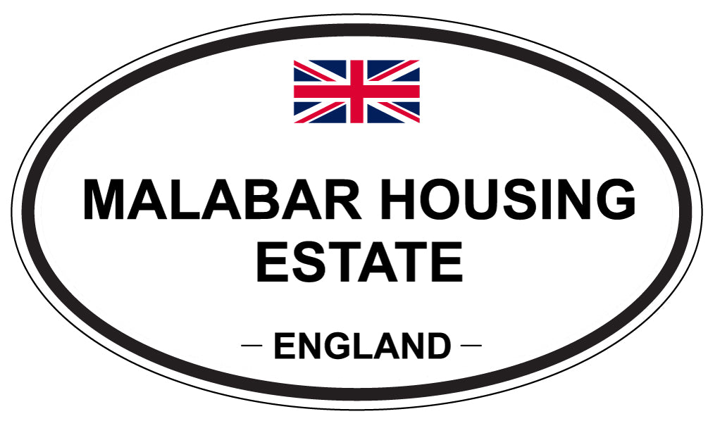 MALABAR HOUSING ESTATE, ENGLAND - Oval Sticker