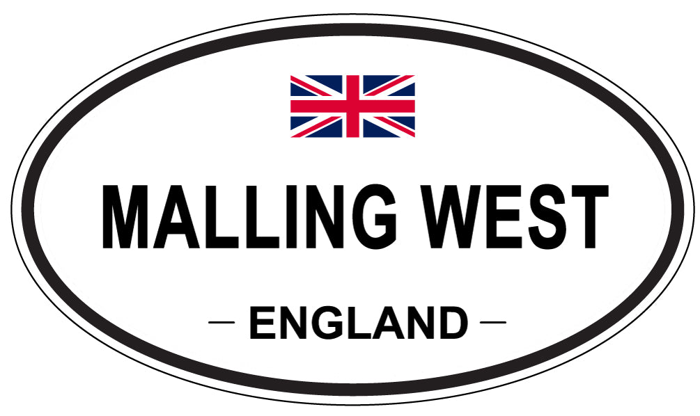 MALLING WEST, ENGLAND - Oval Sticker