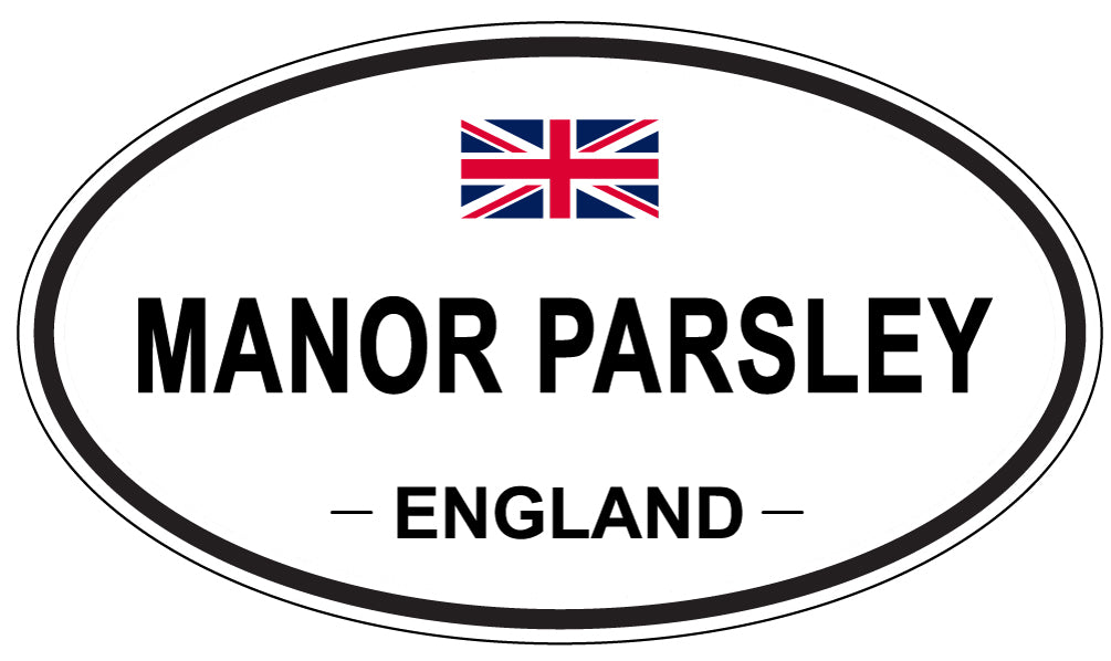 MANOR PARSLEY, ENGLAND - Oval Sticker