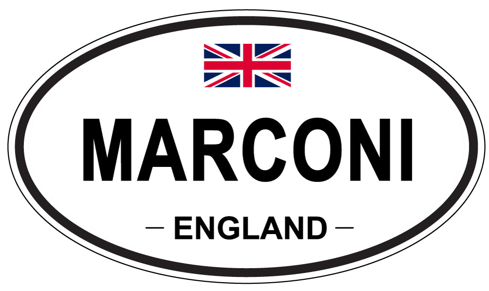 MARCONI, England - Oval Magnet