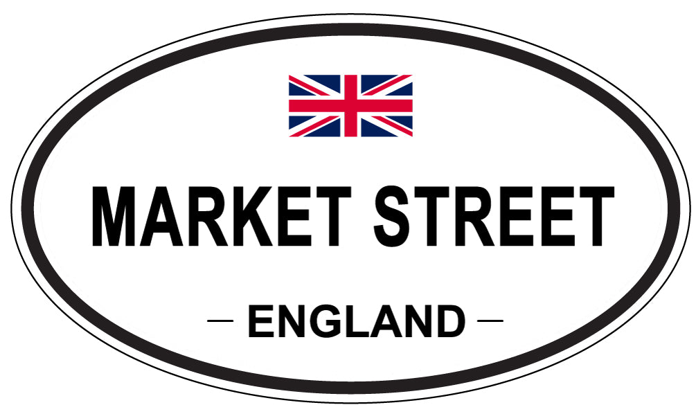 MARKET STREET, England - Oval Magnet