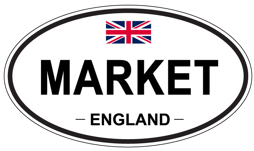 MARKET, England - Oval Magnet